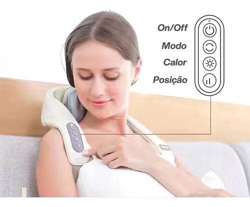 Aparelho Massagem Pescoço Ombros Terapêutica Portátil Recar