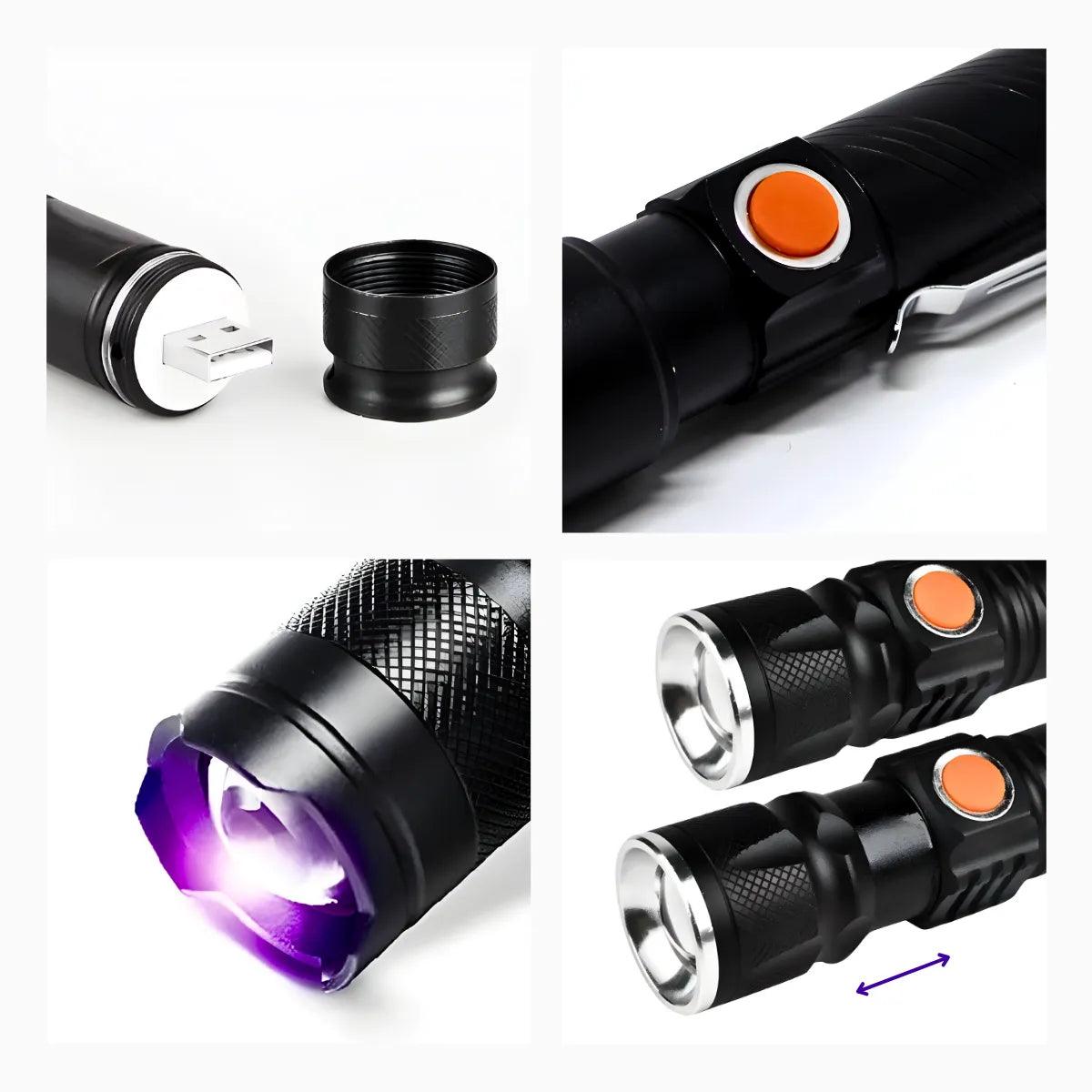 Lanterna UV Mágica Recarregável - Luz Negra