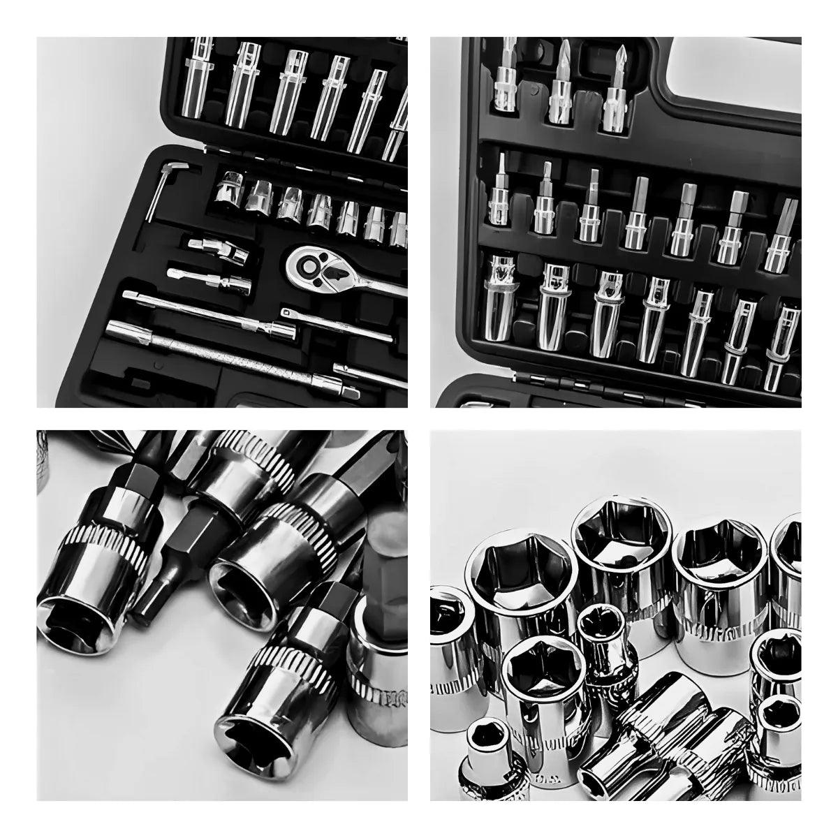 Kit de Ferramentas Curioso Pro - 53 Peças com Catraca Reversível