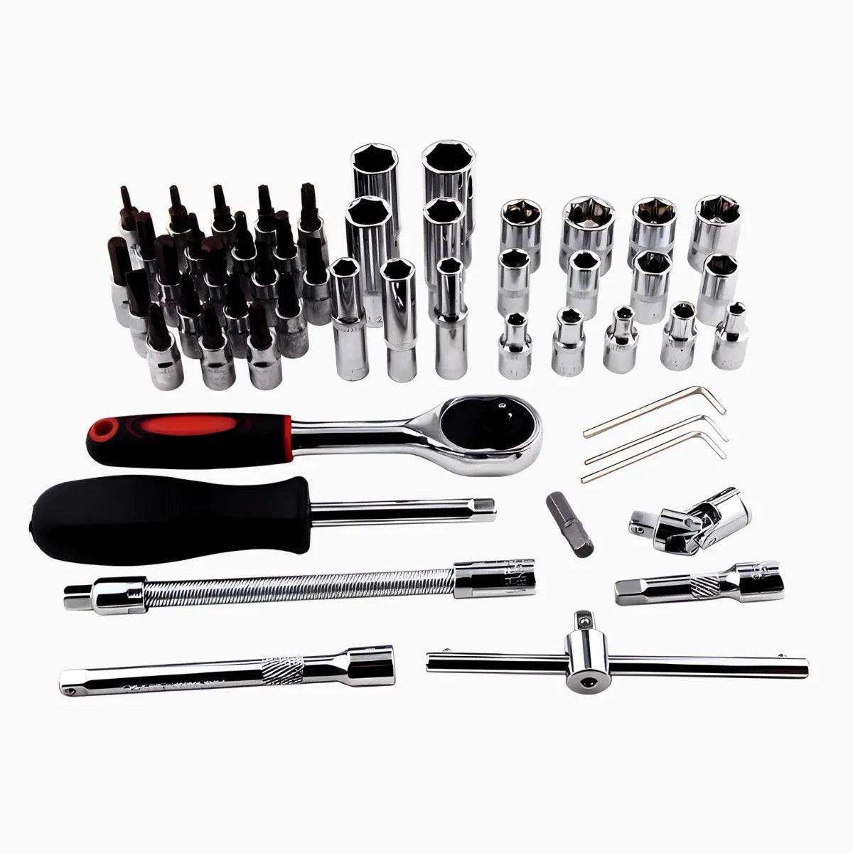 Kit de Ferramentas Curioso Pro - 53 Peças com Catraca Reversível