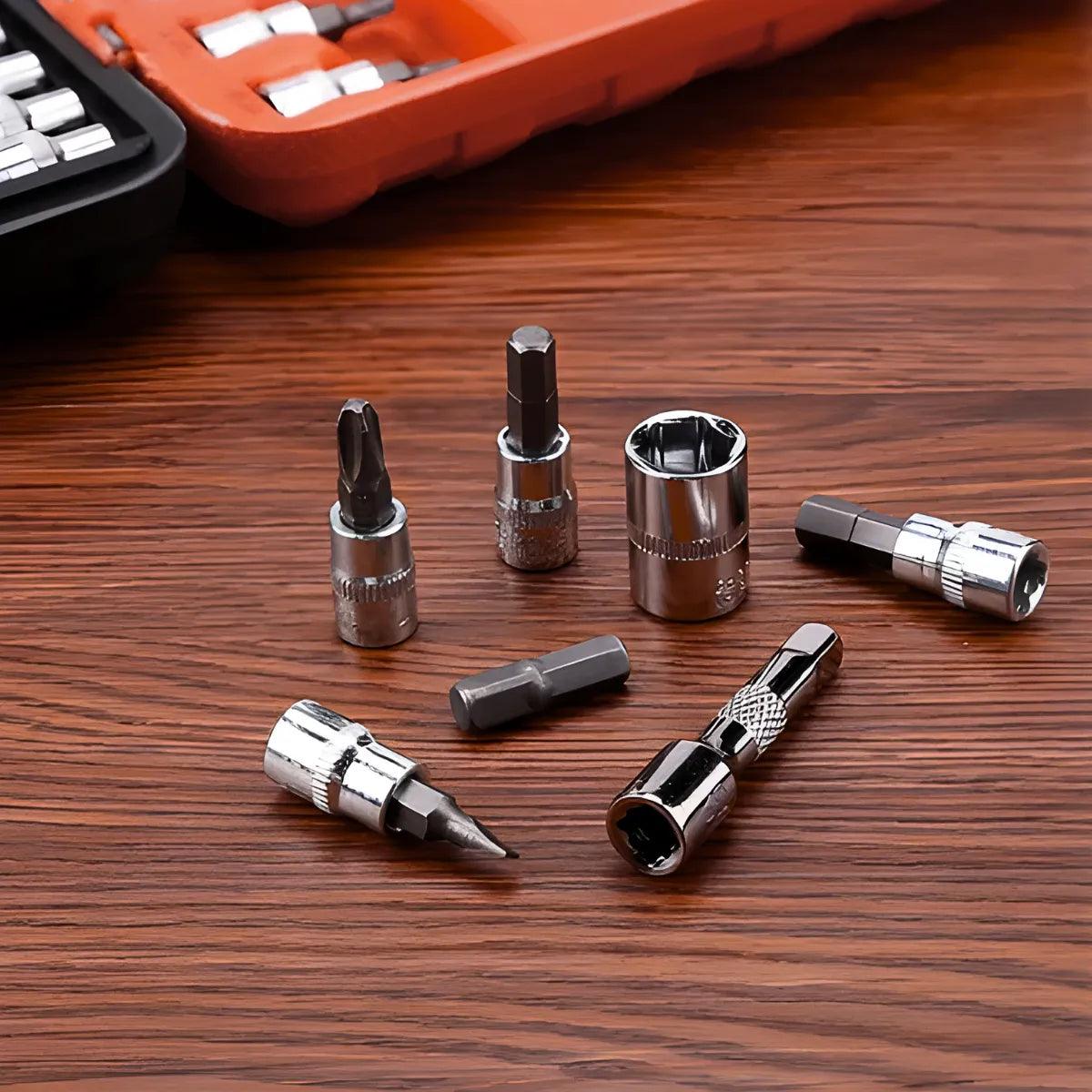 Kit de Ferramentas Curioso Pro - 53 Peças com Catraca Reversível
